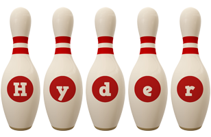 Hyder bowling-pin logo