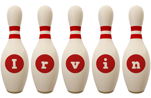 Irvin bowling-pin logo