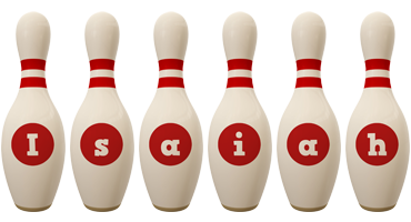 Isaiah bowling-pin logo