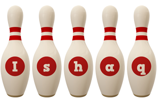 Ishaq bowling-pin logo