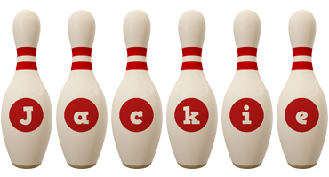 Jackie bowling-pin logo