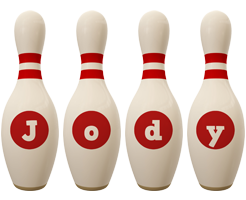 Jody bowling-pin logo