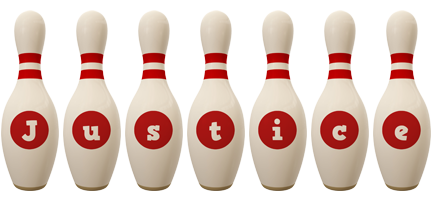 Justice bowling-pin logo