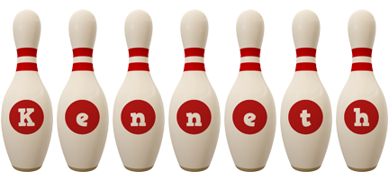 Kenneth bowling-pin logo