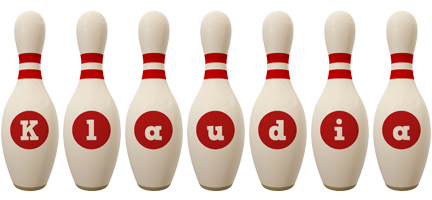 Klaudia bowling-pin logo