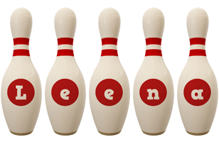 Leena bowling-pin logo