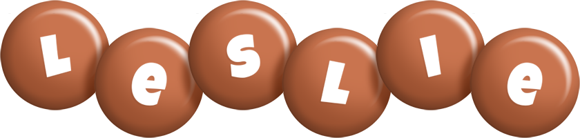 Leslie candy-brown logo