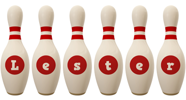 Lester bowling-pin logo