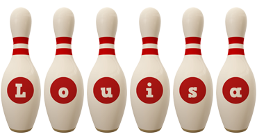 Louisa bowling-pin logo