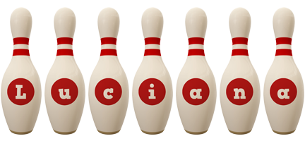 Luciana bowling-pin logo