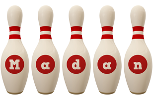 Madan bowling-pin logo