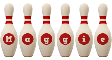 Maggie bowling-pin logo