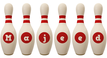 Majeed bowling-pin logo