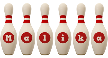 Malika bowling-pin logo