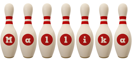 Mallika bowling-pin logo