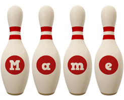 Mame bowling-pin logo