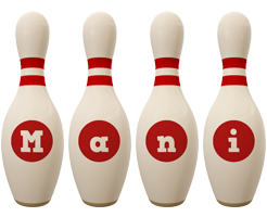 Mani bowling-pin logo
