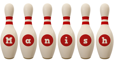 Manish bowling-pin logo