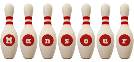 Mansour bowling-pin logo