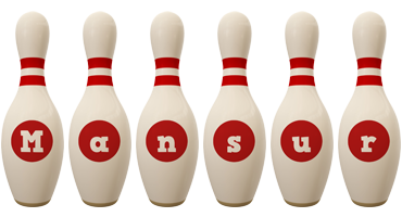 Mansur bowling-pin logo