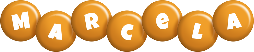 Marcela candy-orange logo