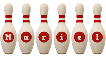Mariel bowling-pin logo