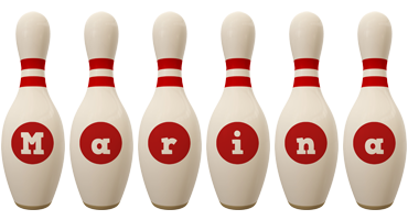 Marina bowling-pin logo
