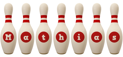 Mathias bowling-pin logo