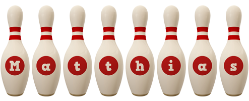 Matthias bowling-pin logo
