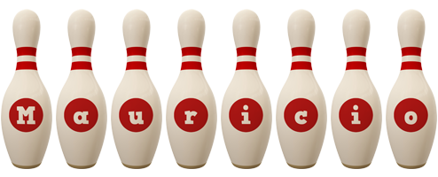 Mauricio bowling-pin logo