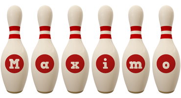 Maximo bowling-pin logo