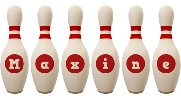 Maxine bowling-pin logo