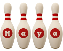 Maya bowling-pin logo