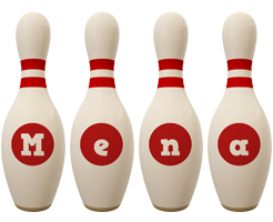 Mena bowling-pin logo
