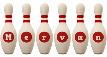 Mervan bowling-pin logo