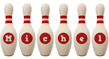 Michel bowling-pin logo