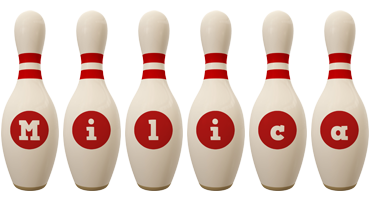Milica bowling-pin logo