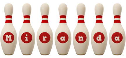 Miranda bowling-pin logo