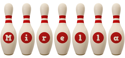 Mirella bowling-pin logo