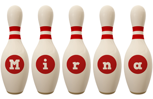 Mirna bowling-pin logo