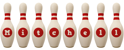 Mitchell bowling-pin logo