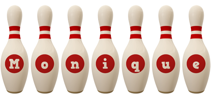 Monique bowling-pin logo