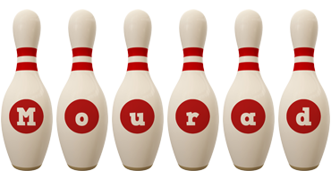 Mourad bowling-pin logo