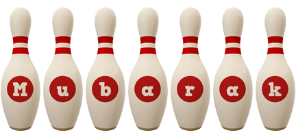 Mubarak bowling-pin logo