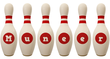 Muneer bowling-pin logo