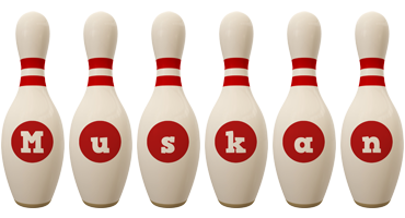 Muskan bowling-pin logo