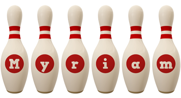 Myriam bowling-pin logo