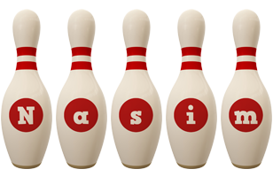Nasim bowling-pin logo