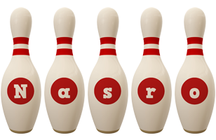 Nasro bowling-pin logo