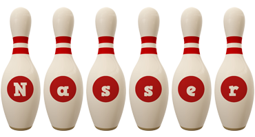 Nasser bowling-pin logo